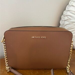 Michael Kors Tan Crossbody Bag with Gold Accents